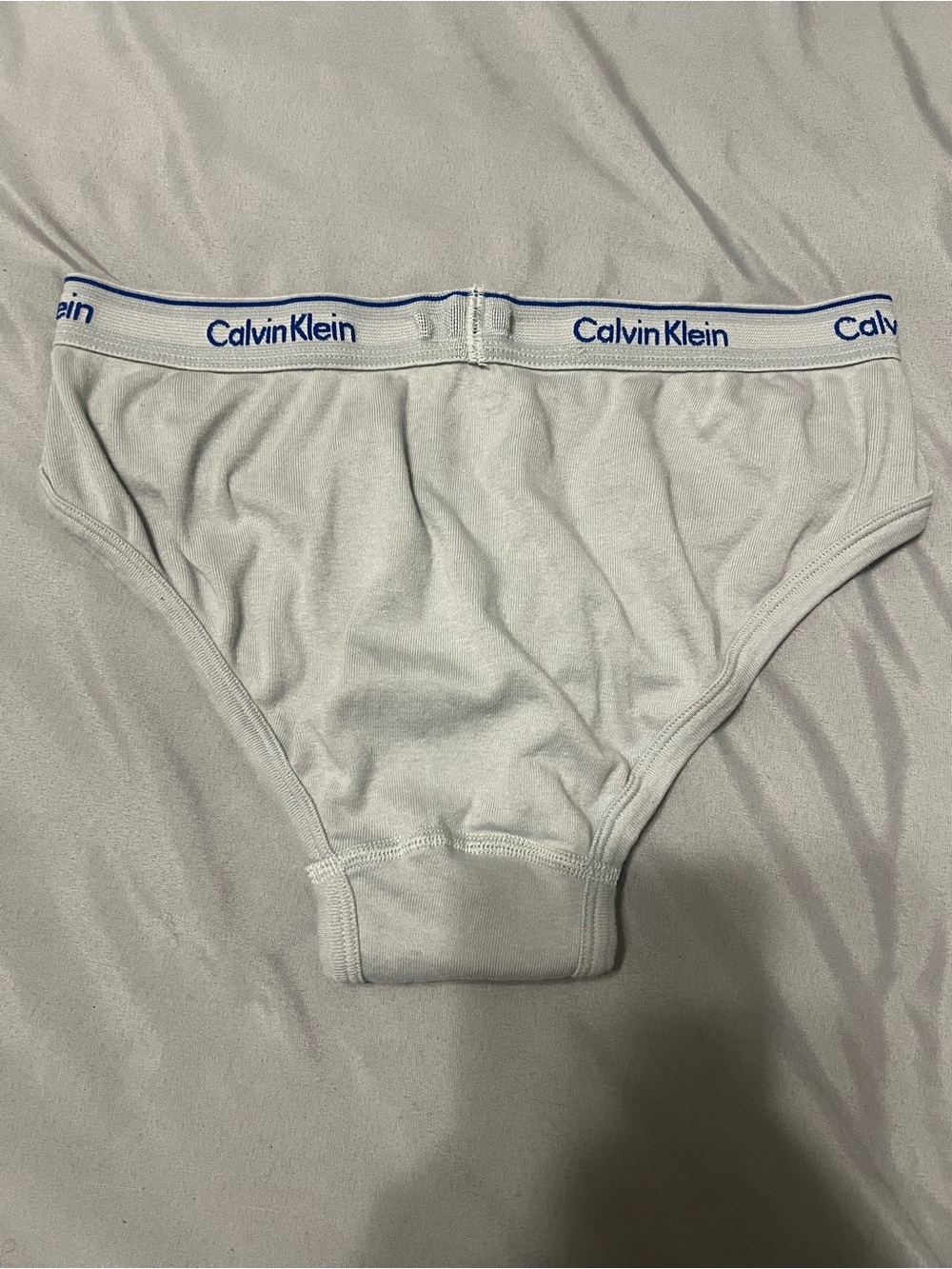 Calvin Klein Classic Gray Brief with Blue Logo Waistband - Picture 3 of 4